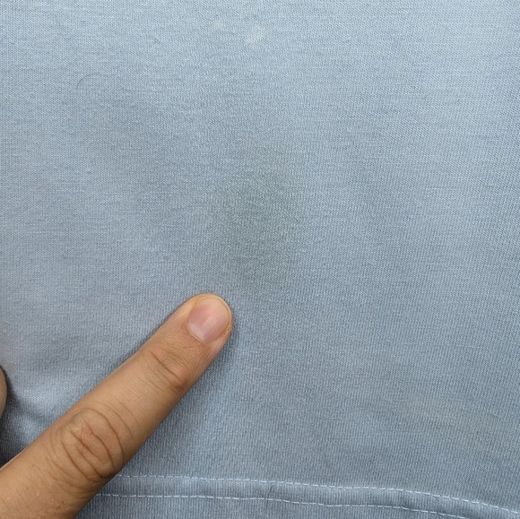 Vintage Paradise Bay Petites Blue Embroidered Basic Tee - Shoulder Pads - Picture 10 of 11